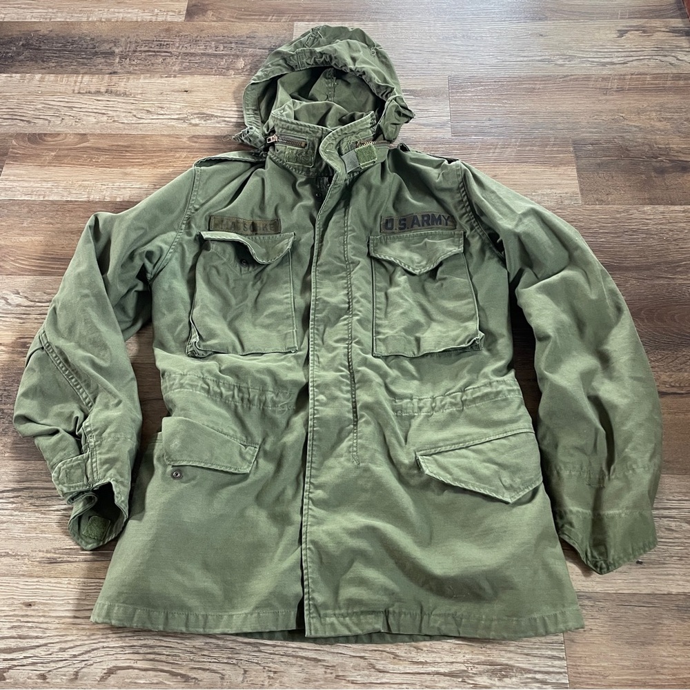 Vintage Army green military M-65 field jacket S